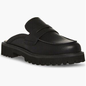 Blondo Black Leather Mules